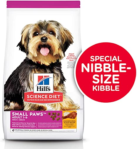 Hill's Science Diet Adult Small Paws Chicken Meal & Rice Recipe Dry Dog Food, 4.5 lb Bag