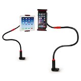 EasyAcc Premium Gooseneck Lazy Mount Cellphone Mount Ipad Mount Tablets Mount 360 Rotating Lengthened 100 cm Bolt Clamp with Bracket for Apple iphone 6  ipad Mini 3  ipad Air 2  Galaxy Tab 4 101  Galaxy Tab A 97  80 And for 30-101 Inch Android Device Black and Red