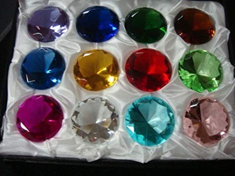 Mother's Day Special: (12) Glass Diamond Paperweight 40mm Birthstone by H-M SHOP