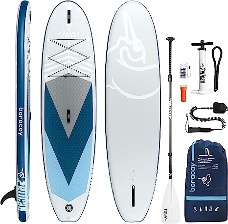 Pelican - Boracay Premium Inflatable Stand Up Paddle Board - 3 Pieces SUP Paddle - Accessories, Leash, Hand Pump & Carry Bag - 10.4 ft