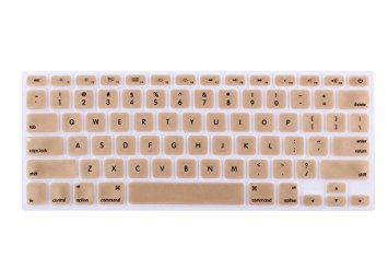 YYubao Super Stretchy Silicone Keyboard Cover Skin Protector for MacBook Pro 13" 15" 17" (with or without Retina Display) MacBook Air 13" and iMac (Fits US Keyboard Layout only) - Golden