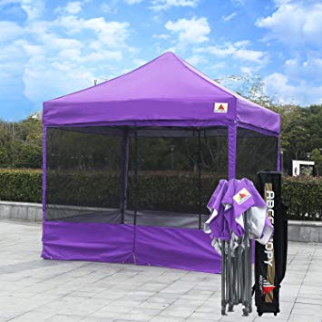 ABCCANOPY 10x10 Ez Pop up Canopy Party Tent With Netting COMMERCIAL Instant Gazebo With Screen Walls (Purple)