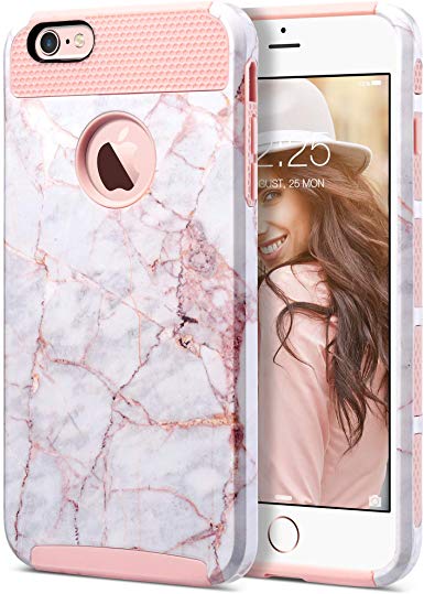 ULAK iPhone 6s Plus Case, iPhone 6 Plus Case, Slim Dual Layer Protection Scratch Resistant Hard Back Cover Shockproof TPU Bumper Case for Apple iPhone 6 Plus/6S Plus 5.5 inch, Artistic Marble