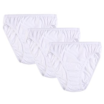 WingsLove 3 Pack Women's Comfort Soft Cotton Plus Size Underwear High-Cut Brief Panty