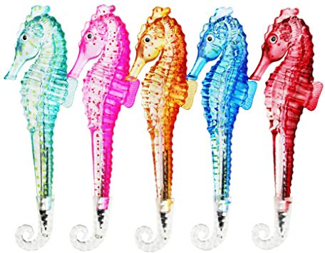 Yorki Fish Decor Sea Horse Pen Set Fishing Gifts 5 Pack Cute School Creative Pen Gifts Case