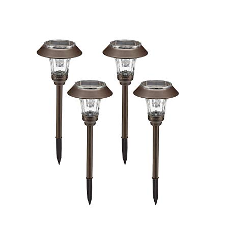 Greenstell Solar Garden Lights Outdoor,Super-Bright,Auto On/Off,Waterproof,LED Solar Powered Pathway Light for Garden,Landscape,Path,Yard,Patio,Driveway,Walkway,Brown(4 Pack)