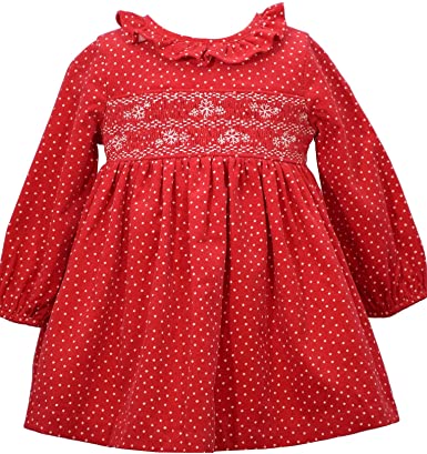 Bonnie Jean Baby Girl's Holiday Christmas Dress - Smocked Dress for Baby and Toddler and Little Girls