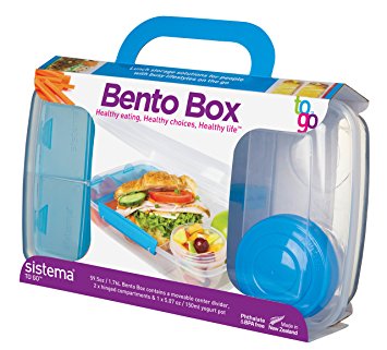 Sistema To Go Collection Bento Box for Lunch and Food Storage, Multicolor