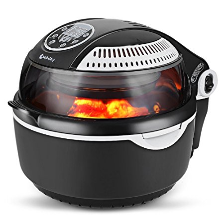 COOK JOY Multifunctional Air fryer, Oil-Less Airfryer 10 litres Health Halogen Turbo Hot Air Fryer Multi Grill Oven Temperature Control No Splatter