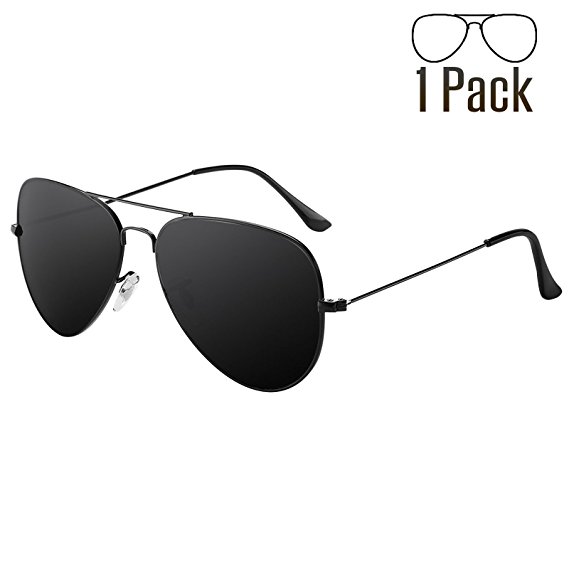 Livhò G 2 Pack of Sunglasses for Men Women Aviator Polarized Metal Mirror UV 400 Lens Protection