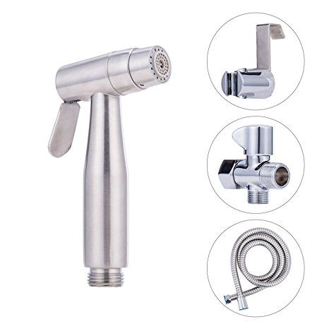 CO-Z Stainless Steel Bidet Toilet Sprayer, Cloth Diaper Sprayer Set, Handheld Spray Washer for Toilet Seat, Spray Washer for Baby Bottom