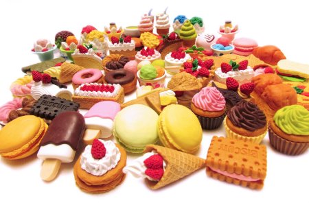 10 of Assorted FOOD CAKE DESSERT Japanese Erasers IWAKO (10 erasers will be randomly selected from the image shown)