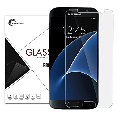 LaTEC Tempered Glass Screen Protector for Samsung Galaxy S7 [Full Screen Coverage] , Ultra Thin 0.26mm 9H Hardness HD Clear, Anti-Scratch & Anti-Fingerprint, Bubble-free for Galaxy S7