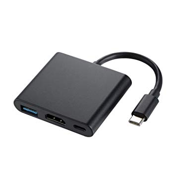 USB C to HDMI Adapter, Bambud USB 3.1 Type-C Hub to HDMI 4k USB 3.0 USB-C Charging Port, Mac HDMI Adapter, USB-C Digital AV Multiport Adapter for MacBook Pro/Samsung Note 9 8 S8  S9 ChromeBook Pixel