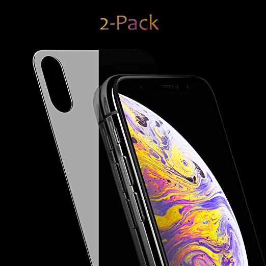 QRemix Back Screen Protector Compatible with iPhone Xs/iPhone X [2-Pack], Rear Tempered Glass [3D Touch] Temper Glass Film Anti-Fingerprint/Scratch Compatible with iPhoneXs/iPhoneX (5.8 inch)