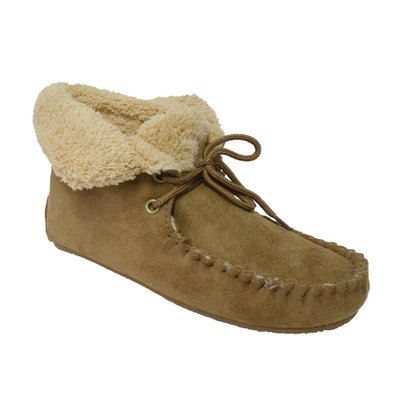 Women's Faux Suede Fur Lined Moccasin Ankle Hi Bootie Slippers Shoes