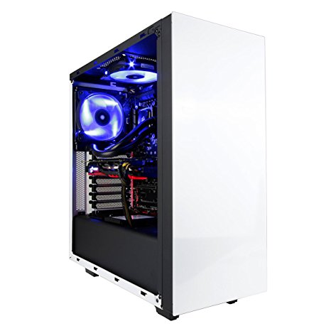 CUK Sentinel Custom VR Gaming PC (i7-8700K, 32GB RAM, 512GB NVMe SSD   4TB, NVIDIA GTX 1080 8GB, Windows 10) The Best New VR Ready Tower Desktop Computer for Gamers (White/Blue)