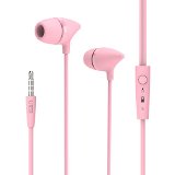 Headphones Uiisii C100 Cute Earphones with Microphone Noise Isolating Earbuds with Remote Tangle Free Bass In-ear Headphones for Kids Adults Compatible for Iphone Ipad Samsung Mp34 Pink