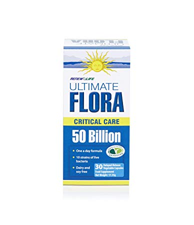 Renew Life Ultimate Flora Critical Care 50 Billion Bacteria Vegetable Capsules, 30-Count