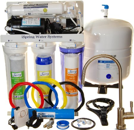 iSpring RCC7P - WQA GOLD SEAL - 5 Stages 75GPD Reverse Osmosis Water Filter System