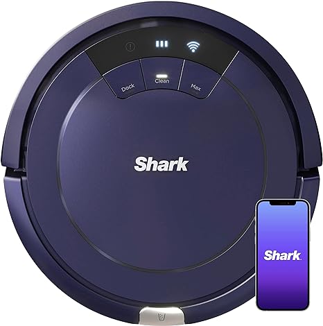 Shark RV765 ION Robotic Vacuum, Wi-Fi Connected, 120min Runtime, Compatible with Alexa, Multi-Surface Cleaning, Deep Royal Blue (Renewed)