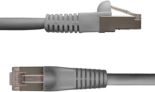 NTW 100' Cat 6 Snagless Shielded (STP) RJ45 Ethernet Network Patch Cable Grey -345-S6-100GY
