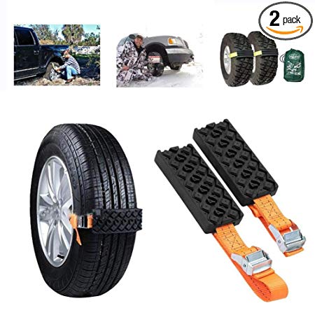 Ai CAR FUN 2 PCS Anti-Slip Automobile Emergency Chains Anti-Slip Snow Chains for Tire Universal Rubber Nylon Car Chains for Car Truck & SUV on Snow Ice Sand Mud Road Automobile Rescue Equipment