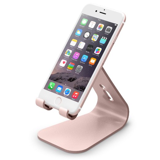 elago® M2 Stand [Rose Gold] - [Premium Aluminum][Angled for Video Calls][Cable Management] - for all iPhones, Galaxy, and other Smartphones