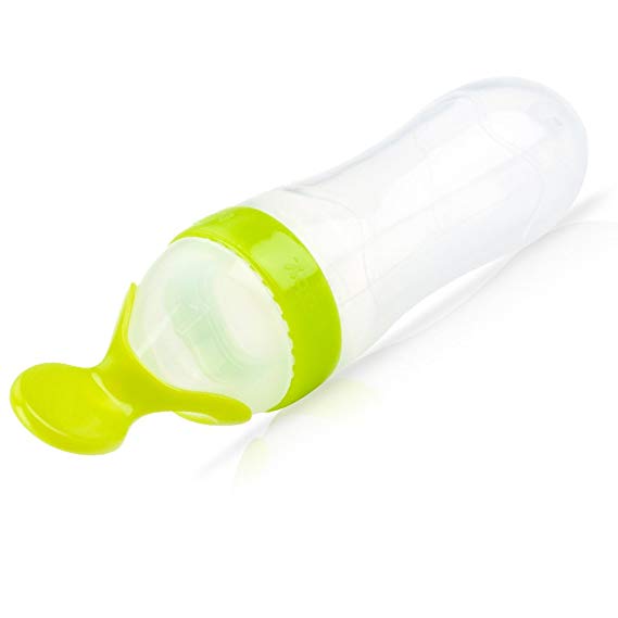 Nuby Muncheez Baby Food Squeeze Feeder with Spoon, Transparent