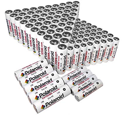 Polaroid Extreme Combo 60-Pack AA and 40-Pack Bulk AAA Alkaline Batteries (100-Pack)