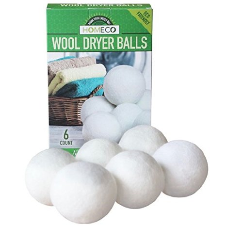 Wool Dryer Balls, 6-Pack Extra Large100% Wool, Fabric Softener, Lower Energy, Decrease Drying Time, Laundry, Reusable