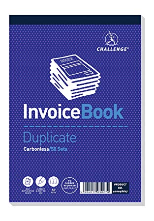 Challenge 195 x 137 mm Duplicate Invoice Book, Carbonless, 50 Pages, Set of 1