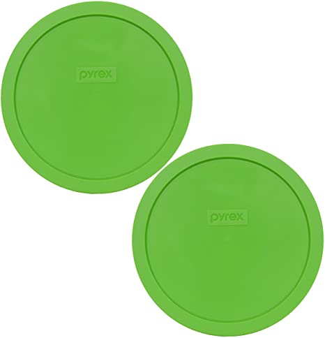 Pyrex 7402-PC Green Round 6/7 Cup Storage Lid for Glass Bowls - 2 Pack