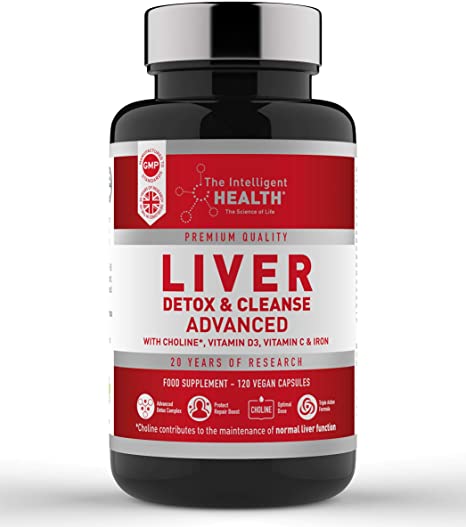 Liver Detox & Cleanse Advance Support Capsules - Containing 15 Natural Active Ingredients, Promoting Healthy Liver Function for Men & Women, Vegetarian Friendly - 120 Tablets by The Intelligent Health