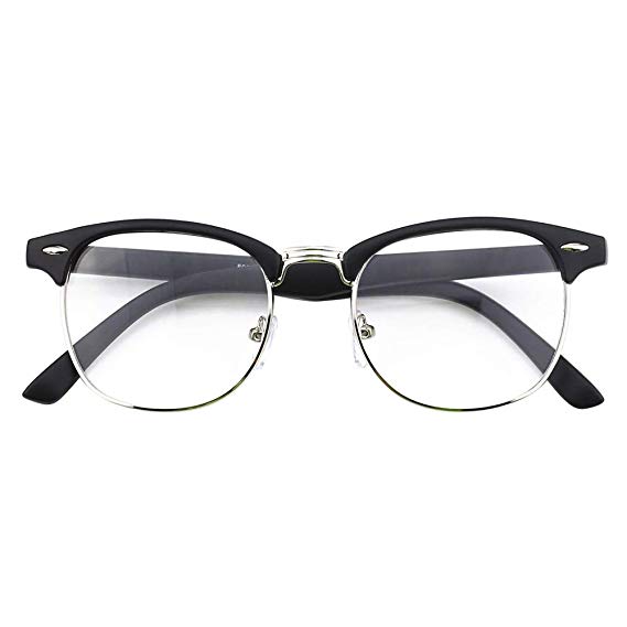 Happy Store CN56 Vintage Inspired Classic Horn Rimmed Nerd UV400 Clear Lens Glasses …
