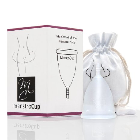 MenstroCup By Femogene, A Soft and Comfortable High Quality Medical Grade Silicone Menstrual Cup, The Best Alternative to Tampons and Pads That Lasts for Years, Save Money and The Environment, Large