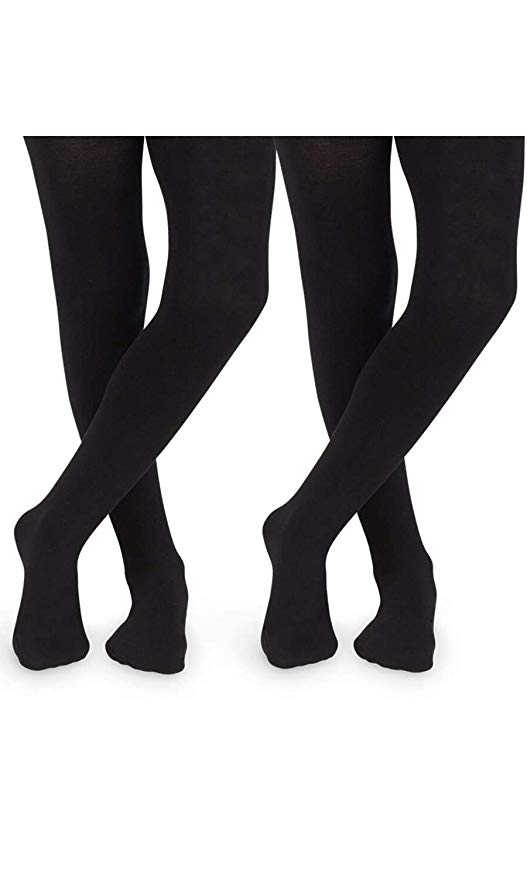 Jefferies Socks Girls' Little Classic Cotton Tights 2 Pair Pack
