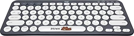 Logitech K380 Line-Friends Brown Multi-Device Bluetooth Wireless Keyboard with Easy-Switch for up to 3 Devices, Slim, 2 Year Battery – PC, Laptop, Windows, Mac, Chrome OS, Android, iPad OS, Apple TV