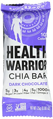 Health Warrior Chia Bars, Dark Chocolate, 13.2 Ounce, (Pack of 15)