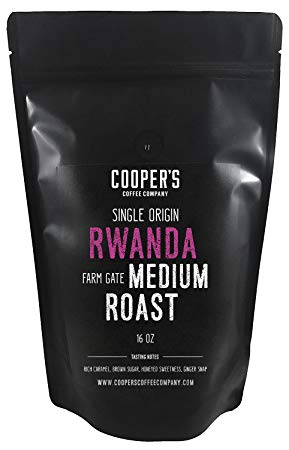 Rwanda Full Bodied Medium Roast Coffee Beans, Farm Gate Direct Trade, Micro Lot Single Origin Whole Coffee Beans, Gourmet Coffee - 1lb Bag