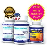 Lipozene Weight Loss Pills 2x30 Count Bottles with FREE 60 count MetaboUp Plus