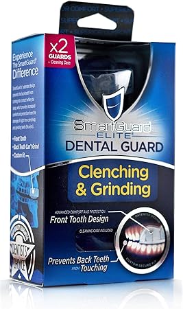 Dental Guard SMARTGUARD Elite (2 Guards 1 Travel case) Front Tooth Custom Anti Teeth Grinding Night Guard for Clenching - TMJ Dentist Designed - Bruxing Splint Mouth Protector for Relief of Symptoms