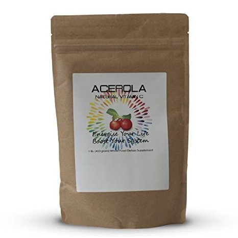 Acerola Cherry Powder Vitamin C (1lb) - The Ultimate Vitamin C Health Food 17% Vitamin C
