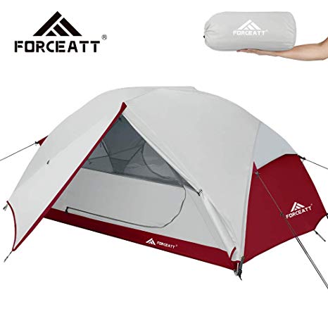 Forceatt Backpacking Tent 2 Person, Professional Waterproof & Windproof & Pest Proof 2 Doors Lightweight Camping Tent, 3-4 Seasons, Easy Set Up, Great for Camping, Hiking & Outdoor.