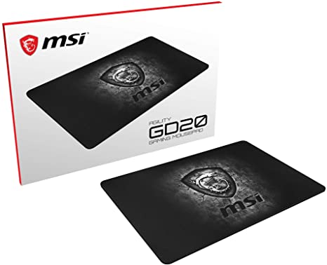 MSI Gaming Ultra-Smooth Low-Friction Textile Surface Non-Slip Natural Rubber Base 5mm Thick Gaming Mouse Pad (Agility Gd20)