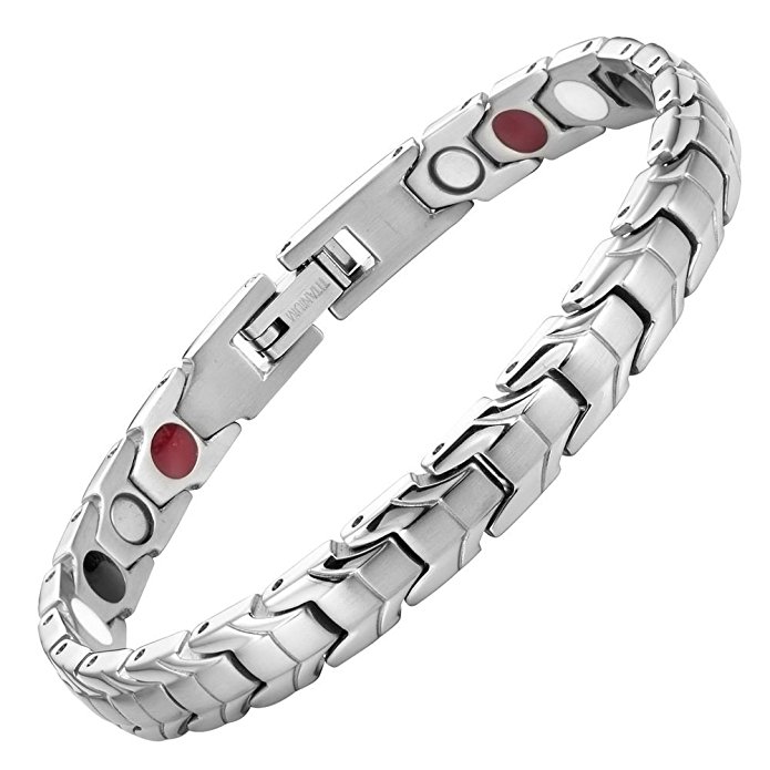 Womens Titanium Elements Magnetic Therapy Bracelet for Arthritis Pain Relief Adjustable By Willis Judd