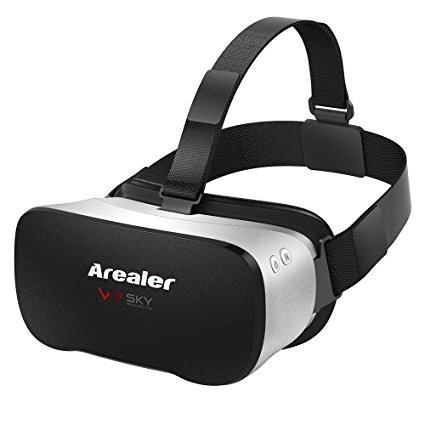 Arealer VR SKY All-in-one Machine Virtual Reality Headset 3D Glasses 1080p 5.5 Inch TFT Display Screen 100° FOV Supports 70Hz FPS 2D/3D Panorama WiFi Bluetooth 4.0 USB port TF Card Slot US Plug