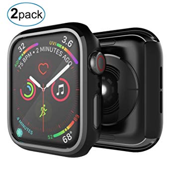 Sincetop Compatible with Apple Watch 40mm Case, 2 Pack Slim Shockproof and Shatter-Resistant Rugged Hard iWatch Protector Bumper Compatible with Apple Watch Series 4 40mm Case