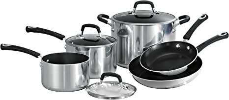 Tramontina 80132/031DS Style Aluminum Non-stick Polished Cookware Set, 8 Piece, Made in USA