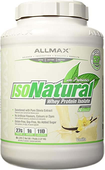 ALLMAX Nutrition IsoNatural, Pure Whey Protein Isolate, Vanilla, 5 lbs (2.27 kg)